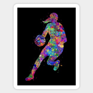 Basketball player girl watercolor Magnet